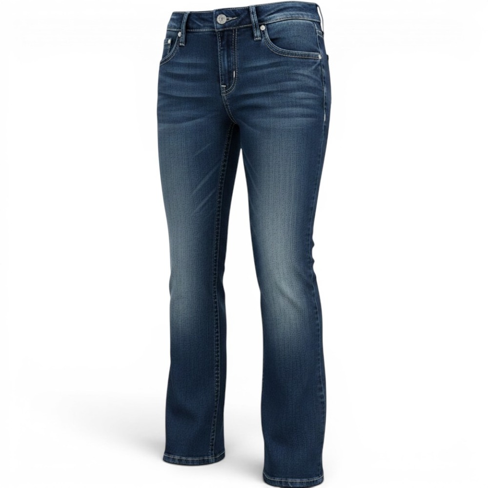 Miss Me JP6165B Bootcut Jeans Dark Wash Sequin Rhinestone Embellished Size 28